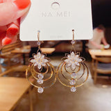 Luxury Hoop Earring For Women  Cute Three Mushroom Hoops Gold Color Sweet Earrings  Designer Trendy Jewelry Accessories