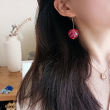 1Pair  Summer Cute Fruit Earrings Japan Chic Cherry Dry Flower Long Dangle Drop Earring Party Jewelry Gifts