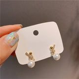 New Korean Design Trendy Sweet Cute Pearl Stud Earrings For Women Fashion Chic Big Elegant Earring Party Jewelry