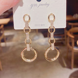 New Design Irregular U-shaped Gold Color Hoop Earrings For Woman Korean Crystal Fashion Jewelry Unusual Accessories Girls