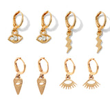 Maytrends Boho Cute Butterfly Cherry Drop Earrings For Women Girls Gold Color Crystal Heart Earrings Set  Fashion Jewelry