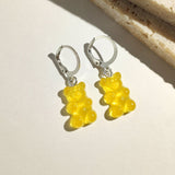 Maytrends Rainbow Color Resin Gummy Bear Hoop Earrings for Women Fashion Cute Cartoon Animal Circle Huggies Earrings Jewelry