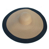 Maytrends foldable women oversized hat 70cm diameter large brim summer sun beach hats wholesale