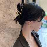 New Classic Copper Alloy Smooth Metal Hoop Earrings For Woman Fashion Korean Jewelry Temperament Girl's Daily Wear earrings