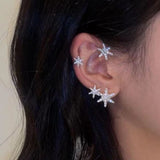 New Non-Piercing Crystal Leaves Ear Clips Leaf Ear Cuff For Women Fashion Gold Silver Color Cubic Zirconia Clip Earrings Jewelry