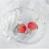 1Pair  Summer Cute Fruit Earrings Japan Chic Cherry Dry Flower Long Dangle Drop Earring Party Jewelry Gifts