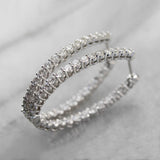 Silver Plated Cute Oval Hoop Earrings for Women Full Round Zircon High Quality Fashion Versatile Female Jewelry Hot Sale