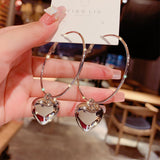 New Simple Heart Stud Earrings For Women Gold Color Personality Stud Earrings Girl Korean Fashion Jewelry Birthday Gifts