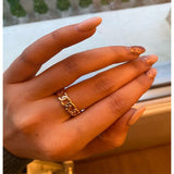 Original Design Gold Color Round Hollow Geometric Rings Set For Women Fashion Cross Twist Open Ring Joint Ring Female Jewelry