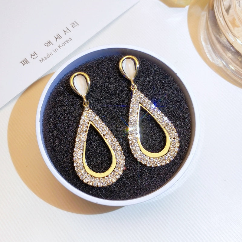 Korean pearl love tassel earrings ladies long style wild face thin two-wear pin earrings exquisite elegant Fashion Stud Earrings