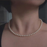 Maytrends Vintage Style Simple 6MM Pearl Chain Choker Necklace For Women Wedding Love Shell Pendant Necklace Fashion Jewelry Wholesale