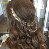 Maytrends Summer Style Bohemia Leaves Head Crown  Chain And Leaves Hair Comb Wedding Hair Accessories Bijoux