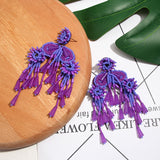 Maytrends Handmade Big Tassel Drop Earrings For Women Bohemian Vinatge Colorful Beaded Fringed Statement Dangle Earring Jewelry