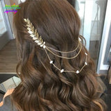 Maytrends Summer Style Bohemia Leaves Head Crown  Chain And Leaves Hair Comb Wedding Hair Accessories Bijoux