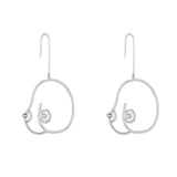 Maytrends Original Modern Style Breast Outline Dangle Earrings For Women Exaggerated Body Statement Earrings Long Earrings Bijoux