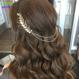 Maytrends Summer Style Bohemia Leaves Head Crown  Chain And Leaves Hair Comb Wedding Hair Accessories Bijoux