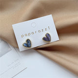 Sweet Acrylic Heart Stud Earrings Delicate Gold Color Mini Ear Studs Trendy Ear Nails For Women Girls Jewelry Gift