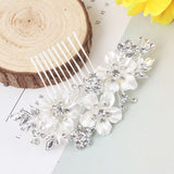 Fashion Pearl Flower Headband Bridal Wedding Crown Hair Accessories Women Party HairBand Tiara Crystal Headpiece Hair Jewelry