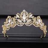 Maytrends Wedding Crown Gold Silver Color Rhinestone Crystal Diadem Queen Crown Princess Tiaras Bridal Hair Jewelry Party Hair Accessories