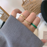 7 Pcs Punk Twist Joint Ring Sets For Women Hiphop Minimalist Gold Silver Color Geometric Rings Party Fashion Jewelry