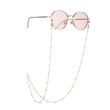 Maytrends Eyeglass Chain White Plastic Bead Pearl Heart Charm Eyewear Retainer Glasses Holder Strap Women Necklace Gift