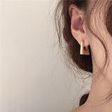 New Classic Copper Alloy Smooth Metal Hoop Earrings For Woman Fashion Korean Jewelry Temperament Girl's Daily Wear earrings