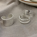 Maytrends New Fashion Silver Color Finger Rings for Women Minimalist Geometric Handmade Width anillos Party Jewelry Gifts