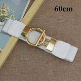 Maytrends Fashion Wide Waist Seal Belts Elastic Band Big Gold Buckle Belt Ladies Decoration Coat Sweater Belt Girdle Cummerbunds Gift