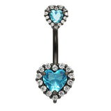 14G Belly Button Piercing Heart Navel Ring 316L Surgical Stainless Steel CZ Belly Piercing Ombligo Jewelry for Women