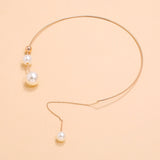 Elegant Big White Imitation Pearl Choker Necklace  Clavicle Chain Fashion Necklace For Women Wedding Jewelry Collar New