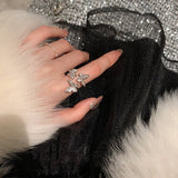 Geometric Alloy Ring Flashing Temperament Metal Wild Rings for Women Men Teen Girls Tylish and Versatile Finger Rings Jewelry