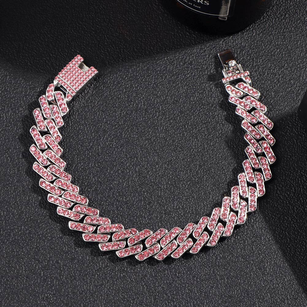 Maytrends Iced Out Rhinestone Cuban Link Chain Anklets for Women Punk Hip Hop Crystal Butterfly Ankle Bracelet Barefoot Jewelry