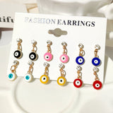 Maytrends Colorful Butterfly Evil Eye Beads Drop Earrings Set For Women Cute Resin Gummy Bear Dangle Earrings Trendy Jewelry