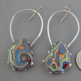 Vintage Water Drop Colorful Resin Stone Earrings Boho Jewelry Spiral Marbling Pattern Big Drop Dangle Earrings for Women