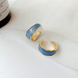 New Fashion Korean Drop Earrings For Women White Enamel Double Heart Korean Jewelry Female Earring Girls Gift