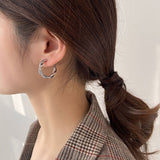 Maytrends Fashion Korean Metal Elegant Hoop Earring Woman New Vintage Geometric Statement Earrings Jewelry Brincos Gift