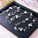 Fashion Pearl Flower Headband Bridal Wedding Crown Hair Accessories Women Party HairBand Tiara Crystal Headpiece Hair Jewelry