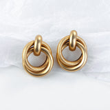 Maytrends New Matte Gold Color Earrings for Women Multiple Trendy Round Geometric Twist Drop Earring Fashion Statement Jewelry