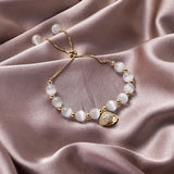 Korea Hot Selling Fashion Jewelry High-end Natural Opal Beads Beaded Copper Inlaid Zircon Shell Pearl Female Bracelet