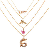 Maytrends New Multi Layer Butterfly Dragon Charms Crystal Necklaces For Women Punk Golden Angel Letter Clavicle Chain Hiphop Gifts Jewelry