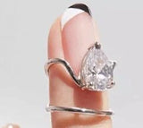 Maytrends Cool Flash Single Nail Ring Finger-tips Korean Trendy Luxury Jewelry Shining Crystal Female Nail Cover Ring