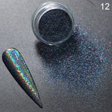 Maytrends 1Box Moonlight Mirror Nail Powder Silver Fine Glitter Metallic Effect Pigment UV Gel Polish Chrome Dust Aurora Nail Decorations