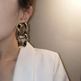 New Classic Metal Double Ring Hoop Earrings For Woman  Korean Fashion Jewelry Temperament Daily Wear Earrings Party Gift