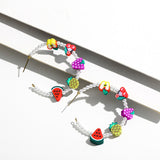 Maytrends New Colorful Fruits Heart Butterfly Shape Polymer Clay Beads Earring for Women Fashion Pearl Beaded Circle Drop Earrings Jewelry