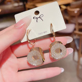 Luxury Vintage M Letter Leopard Drop Earrings for Women Round Circle Letter Dangle Earring Fashion Jewelry Gift New Arrival