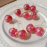 1Pair  Summer Cute Fruit Earrings Japan Chic Cherry Dry Flower Long Dangle Drop Earring Party Jewelry Gifts