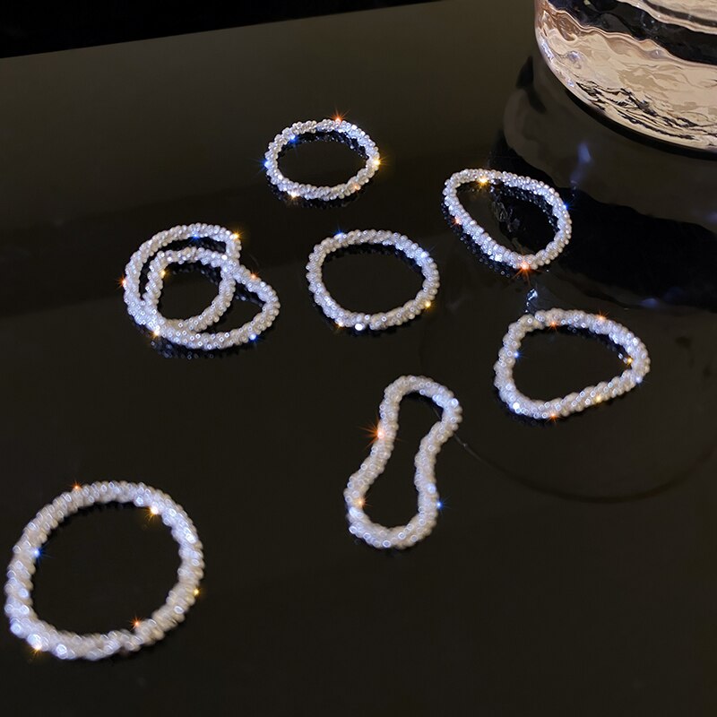 Geometric Alloy Ring Flashing Temperament Metal Wild Rings for Women Men Teen Girls Tylish and Versatile Finger Rings Jewelry