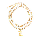 Maytrends A-Z Letter Initial Anklets Bracelet For Women Gold Color Alphabet Anklet Boho Summer Beach Barefoot Foot Jewelry Gift