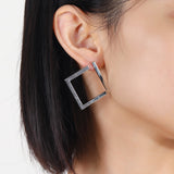 Hot Trendy Square Earrings Irregular Stud Earrings New Exaggerated Cold Wind Fashion Earring for Women Statement  Accessories