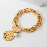 Maytrends Vintage Bracelets & Bangles Bohemian Chunky Chain Gold Color Charm Round Bracelet for Women Jewelry Bijoux Femme